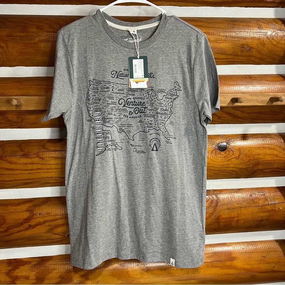 The Landmark Project Gray Graphic Men's USA venture out & see America T-Shirt